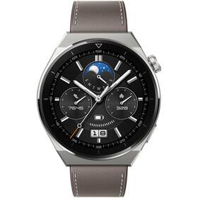 Chytré hodinky Huawei Watch GT 3 Pro 46 mm - Light Titanium Case + Gray Leather Strap (55028467)