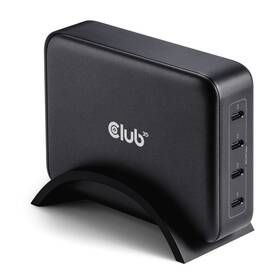 Nabíječka do sítě Club3D 240W GaN, 4xUSB-C, PPS + PD 3.1 Support černá barva
