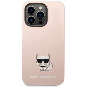 Kryt na mobil Karl Lagerfeld Liquid Silicone Choupette na Apple iPhone 14 Pro Max (KLHCP14XSLCTPI) růžový