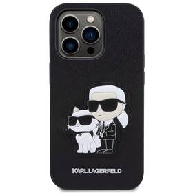 Kryt na mobil Karl Lagerfeld PU Saffiano Karl and Choupette NFT na Apple iPhone 14 Pro (KLHCP14LSANKCPK) černý