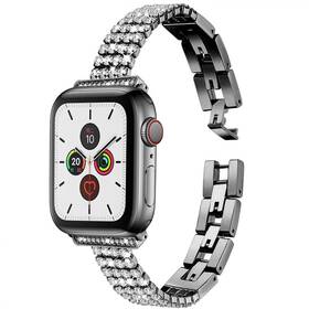 Řemínek WG shine, kovový, na Apple Watch 42/44/45/49 mm (10669) černý