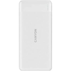 Powerbank Canyon PB-1009B,10 000mAh Li-pol, In USB-C+Lightning, Out USB-C PD 20W+1xUSB-A QC 3.0 (CNE-CPB1009W) bílá