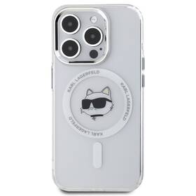 Kryt na mobil Karl Lagerfeld IML Choupette Head Metal Frame MagSafe na Apple iPhone 15 Pro Max průhledná
