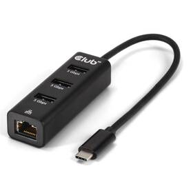 Dokovací stanice Club3D USB-C 3.2/3xUSB-A 3.2/RJ45 1Gbps černá barva
