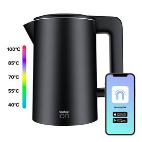 Rychlovarná konvice Niceboy Smart Onyx black, 1,7 l černá barva
