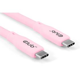 Kabel Club3D USB-C 4.0, 20Gbps, 4K60Hz, PD 240W, 2m růžová barva
