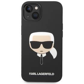 Kryt na mobil Karl Lagerfeld Liquid Silicone Karl Head na Apple iPhone 14 černá barva
