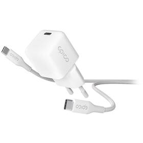 Nabíječka do sítě Epico 30W GaN USB-C + kabel USB-C,1.2m (9915101100178) bílá