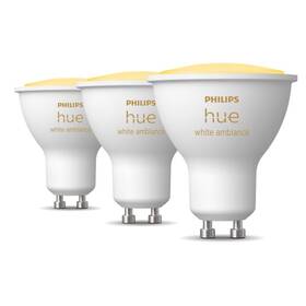 Chytrá žárovka Philips Hue Bluetooth, 4,3W, GU10, White Ambiance, 3ks (8719514342804)
