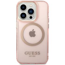 Kryt na mobil Guess Translucent MagSafe na Apple iPhone 14 Pro Max (GUHMP14XHTCMP) růžový