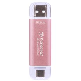 SSD externí Transcend ESD310C 512GB, USB-A/USB-C (TS512GESD310P) růžový