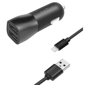 FIXED 2x USB, 15W Smart Rapid Charge + Lightning MFi kabel 1m