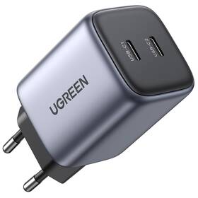 Nabíječka do sítě UGREEN Nexode 2x USB-C PD, 45W (90573) šedá