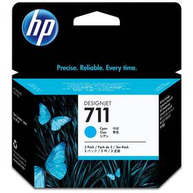 Inkoustová náplň HP 711, 3x29 ml (CZ134A) azurová