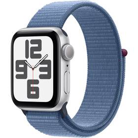 Chytré hodinky Apple Watch SE 2023 GPS 40mm pouzdro ze stříbrného hliníku - ledově modrý provlékací sportovní řemínek (MRE33QC/A) - zánovní - 24 měsíců záruka