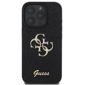 Kryt na mobil Guess Fixed Glitter 4G Metal Logo na Apple iPhone 16 Pro černá barva
