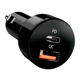 Adaptér do auta Genius PD-36AC-Car, 36W (2x18W), 1x USB-C, 1x USB-A černá barva
