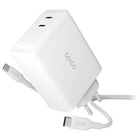 Nabíječka do sítě Epico 100W GaN USB-C / USB-C + kabel USB-C, 2m bílá barva
