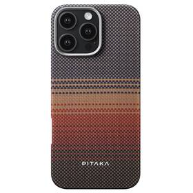 Kryt na mobil Pitaka Tactile Woven Sunset na Apple iPhone 16 Pro černá barva
