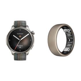 Set výrobků Amazfit Chytré hodinky Amazfit Balance - šedé + Chytrý prsten Amazfit Helio Ring vel. 10 - titanium 
