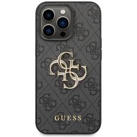 Kryt na mobil Guess 4G Metal Logo na Apple iPhone 14 Pro Max (GUHCP14X4GMGGR) šedý