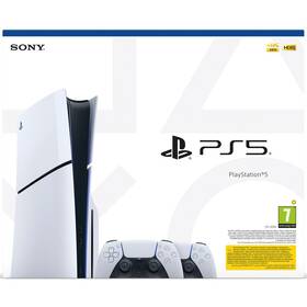Herní konzole Sony PlayStation 5 (typ modelu - slim) + 2x bezdrátový ovladač DualSense (PS711000042064) bílá