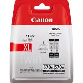 Inkoustová náplň Canon PGI-570XL PGBK, 2x 500 stran, 2-pack (0318C007) černá