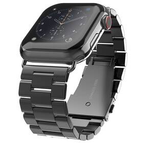 Řemínek Swissten na Apple Watch, kovový, 42/44/45 mm (46000311) černý