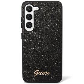 Kryt na mobil Guess Glitter Flakes Metal Logo na Samsung Galaxy S23 (GUHCS23SHGGSHK) černý