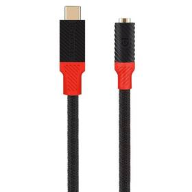 Redukce Tactical Pin4Fun USB-C/Jack 3,5mm, 10cm černá barva
