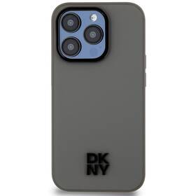 Kryt na mobil DKNY PU Leather Stack Logo MagSafe na Apple iPhone 15 Pro Max šedá barva
