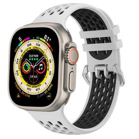 Řemínek CubeNest Silicone Sport na Apple Watch 42/44/45/Ultra 49 mm (B01R3L01) černý/bílý