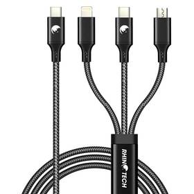 Kabel RhinoTech 3v1 USB-C (MicroUSB/Lightning/USB-C) 40W 1,2m (RTACC477) černý