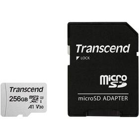 Paměťová karta Transcend 300S microSDXC 256GB UHS-I U3 V30 A1 (95R/40W) + adapter (TS256GUSD300S-A)