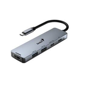 USB Hub Genius UH-500, USB-C/HDMI, 2x USB3.0, 100W PD (31240003400) šedý