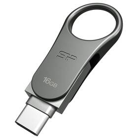 USB Flash Silicon Power Mobile C80 16 GB (SP016GBUC3C80V1S) stříbrný