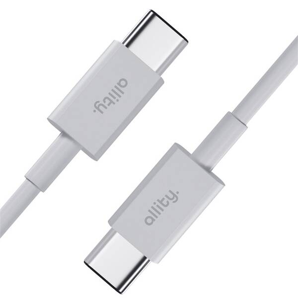 Kabel Allity AUC-03, 100W, USB-C/USB-C, 1m bílá barva
