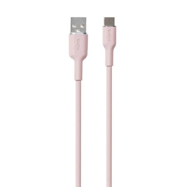 Kabel Puro Soft USB-C/USB-A 60 W, 1,5 m růžová barva
