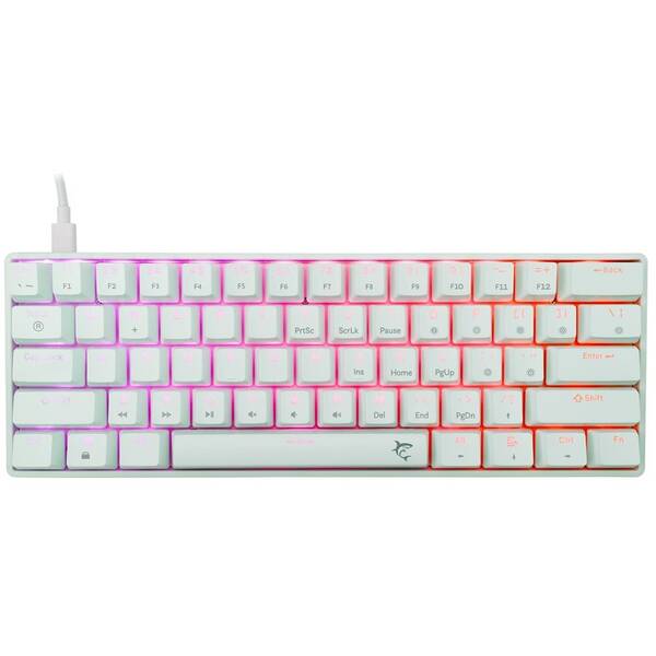 Klávesnice White Shark SHINOBI 2, US layout, Red Switch bílá barva
