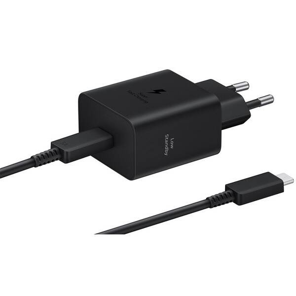 Nabíječka do sítě Samsung USB-C, s funkcí Fast Charge 45W +  kabel USB-C černá barva
