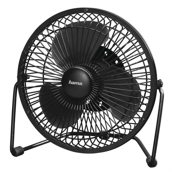 Ventilátor Hama Metal, 20 cm (8"), 2 stupně rychlosti, USB napájení černá barva
