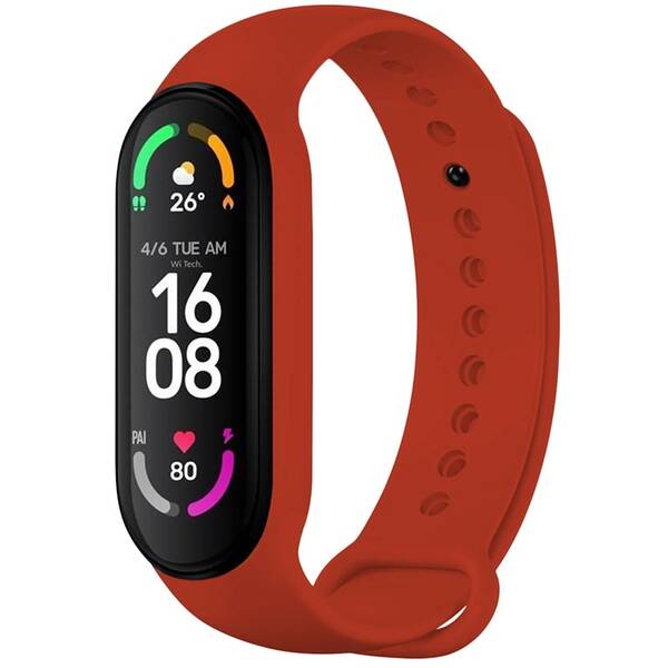 Řemínek FIXED Silicone Strap na Xiaomi Band 7/ Mi Band 6/ Mi Band 5 červená barva
