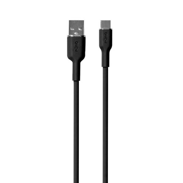 Kabel Puro Soft USB-C/USB-A 60 W, 1,5 m černá barva
