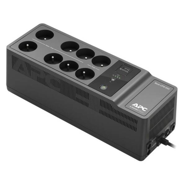 Záložní zdroj APC Back-UPS BE 650VA (400W), 230V, nabíjecí port USB 
