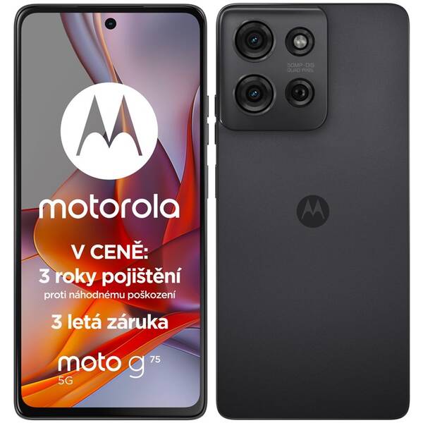 Mobilní telefon Motorola Moto G75 5G 8 GB / 256 GB (3 roky pojištění + 1 rok záruky navíc) šedá barva
