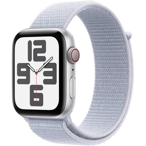 Chytré hodinky Apple GPS + Cellular 40mm pouzdro ze stříbrného hliníku - oblačně modrý provlékací sportovní řemínek 
