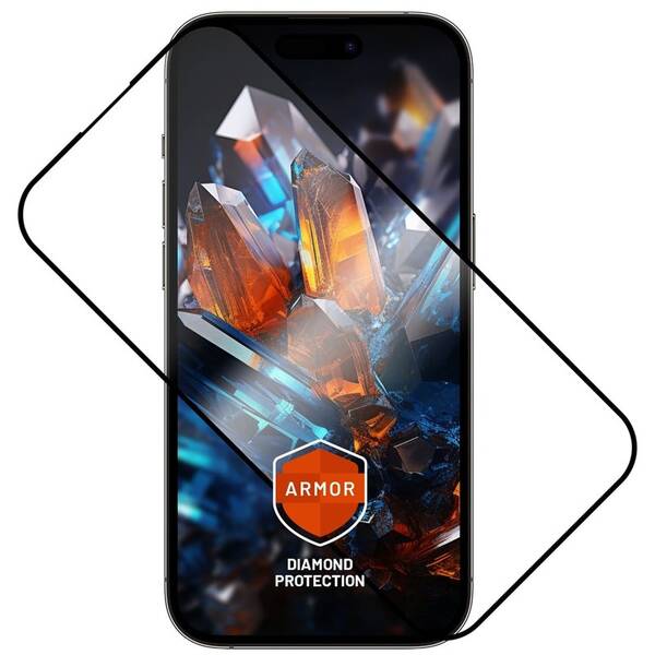 Tvrzené sklo FIXED Armor s Anti-dust aplikátorem na Apple iPhone 16 Pro černá barva
