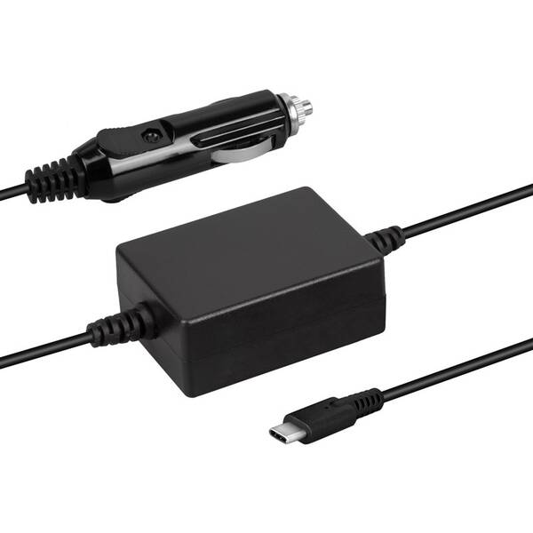 Napájecí adaptér Avacom autozapalovač/USB-C 65W PD černá barva
