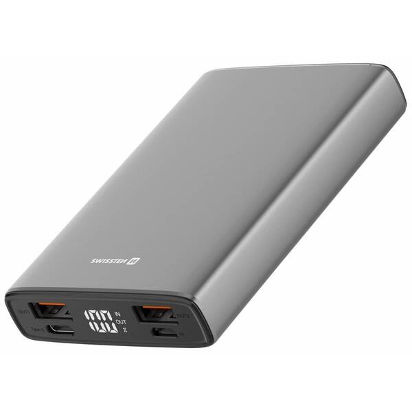 Powerbank Swissten Aluminium 10 000mAh 20W šedá barva
