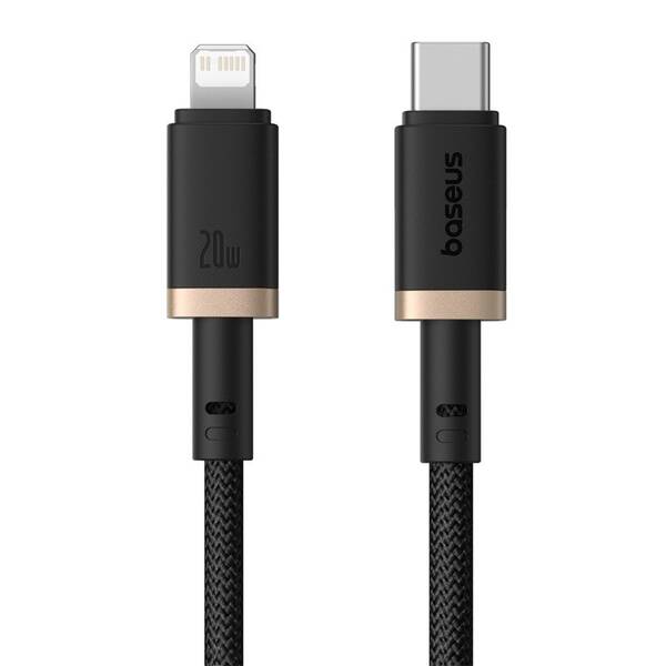 Kabel Baseus Dura USB-C/Lightning, 20W, 1m černá barva
